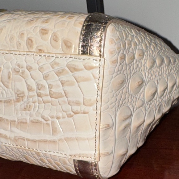 Brahmin Cream and Brown Textured Crossbody Bag - Picture 8 of 13
